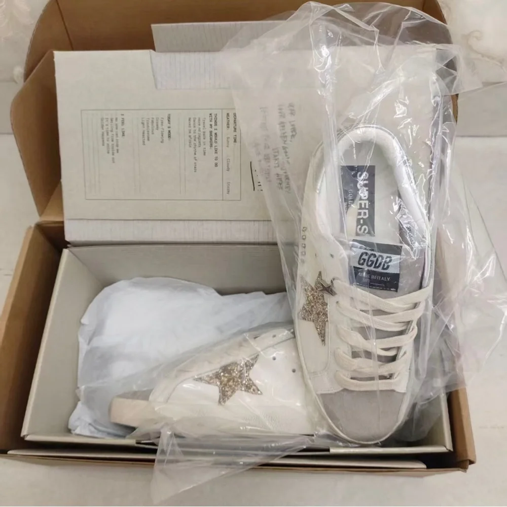Golden Goose White and Gold Women's Sneakers - Picture 5 of 5